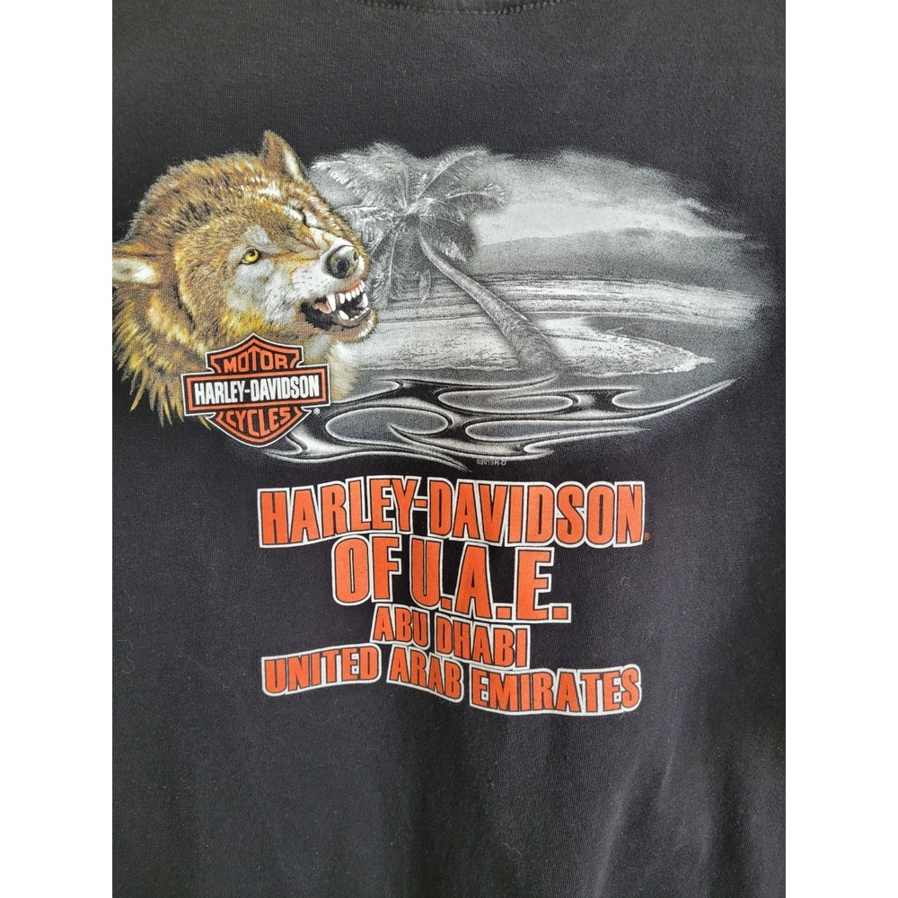 Harley-Davidson Abu Dhabi UAE‎ Skull Flame Dealer T-Shirt 2XL 2013